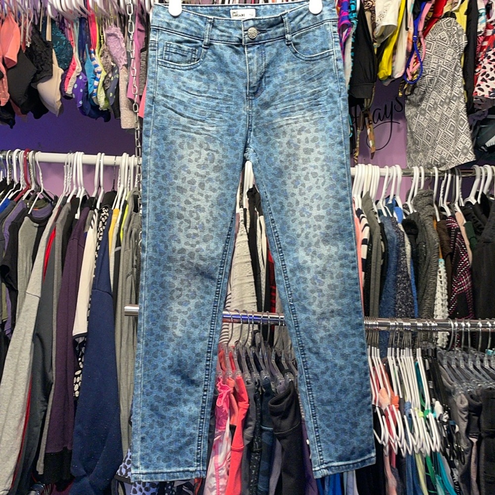Epic Threads kids size 10 denim printed jeans leggings Jeggings animal print